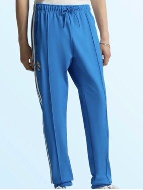adidas Men's Royal Blue Track Pants with White Side Stripes